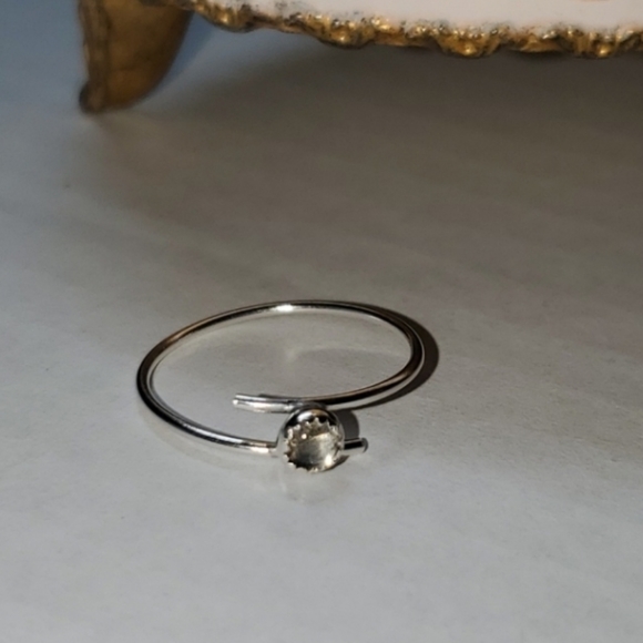 Sterling Silver & Labradorite Bypass Ring, sz 6 - Picture 4 of 6